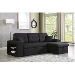 Habitat et jardin Sofá esquinero convertible/reversible "Axel" - Negro