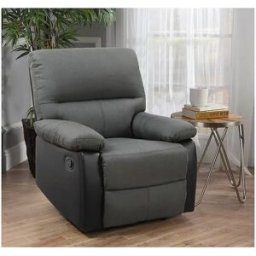 Habitat et jardin Sillón reclinable Lincoln - Negro/gris oscuro