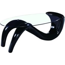 Habitat et jardin Mesa de centro oval "Maya" en fibra de vidrio - Negro