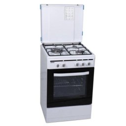 Cocina Independiente ROMMER ECH 352 FG Negro/Blanco 3 Zonas Gas Butano Horno Eléctrico 47L