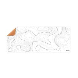 Alfombrilla Gaming Blanco Cuero PU Base Corcho Resistente Agua 90x40x0.3 cm