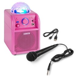 Altavoces Vonyx Karaoke Inalámbricos y cableados 60W con luces LED RGB y micrófono