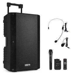 Altavoces Vonyx Portátiles Bluetooth 1000W con batería y micrófonos inalámbricos