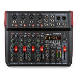 Mezclador de audio Vonyx VM-KG08 8 canales Bluetooth ecualizador 3 bandas