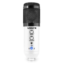 Micrófono Vonyx CMS320W USB cardioide con filtro antipop y soporte ajustable