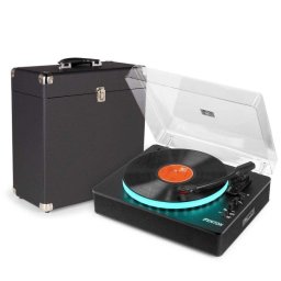 Tocadiscos Fenton RP162LED Bluetooth USB con altavoces, LED y maleta para 35 vinilos