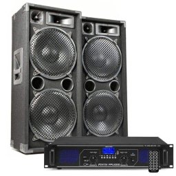 Combinación de altavoces y amplificador Fenton MAX212 2800W Bluetooth USB MP3
