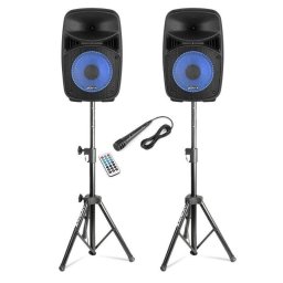 Sistema de sonido activo Vonyx VPS082A 400W Bluetooth USB Micrófono Soportes