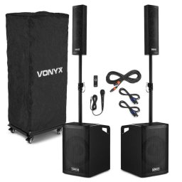 Altavoces Vonyx VX1050BT 1150W RMS Bluetooth USB/SD Micrófono Trolley