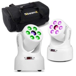 Pack 2 Cabezas Móviles LED BeamZ Nova68g-wh RGBW con Gobo y Maleta AC-135