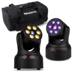 Pack 2 Cabezas Móviles LED RGBW BeamZ Nova68g-bk con Gobo y Maleta AC-135