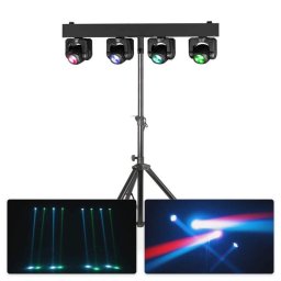 Barra de cabeza móvil BeamZ Panther Quatro con 4 cabezales LED RGBW y trípode