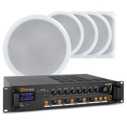 Amplificador Power Dynamics PDV120MP3 120W RMS Bluetooth Radio MP3 4 Zonas