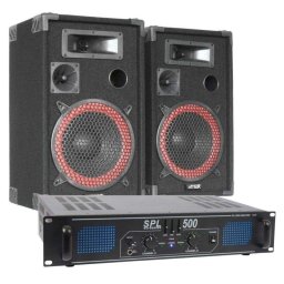 Set sonido Skytec SPL500 500W RMS Altavoces 3 vías Cable 10 m DJ