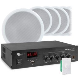 Altavoces Power Dynamics Amplificador PDM45 Bluetooth 100V con 10 altavoces de techo
