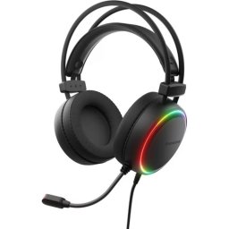 Auriculares Genesis NEON 614 con cable USB-A, micrófono y RGB, negros