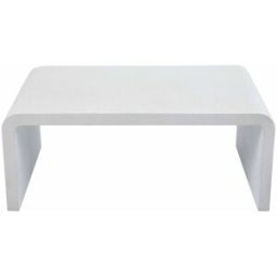 Oviala Mesa de centro rectangular efecto hormigón liso, 100x60x40 cm, blanca