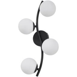 Lindby Lámpara de pared de vidrio negro