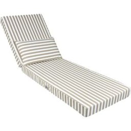 Deco Arts Cojín para tumbona premium con cojín - rayas beige