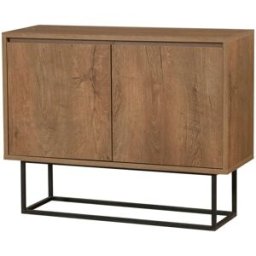 Dmora Consola efecto madera nogal, negro 90x36 h72 cm