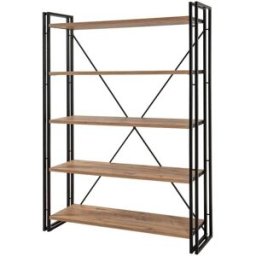Dmora Estante para libros efecto madera roble, negro 130x35 cm