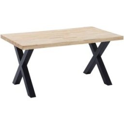 Home Heavenly Mesa comedor estilo industrial patas negras en 'x' 160x90 cm