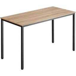 Tectake Escritorio estilo industrial marco de acero 120x60x75 cm madera clara