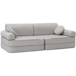 MeowBaby Sofá modular infantil 160 cm en tejido de exterior uv, gris