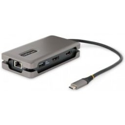 StarTech.com Adaptador Multipuertos USB-C - HDMI/DP 4K a 60Hz - Hub Ladrón USB de 3 Puertos - Power