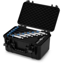 Juego de micrómetros exteriores analógico HBM 0 - 100 mm, 4 piezas