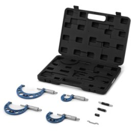 Juego de micrómetros exteriores analógico HBM 0 - 100 mm, 4 piezas