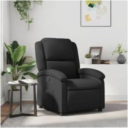 vidaxl Sillón reclinable de cuero auténtico negro
