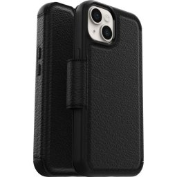 Funda para móvil OtterBox Strada cartera piel negra cierre magnético para iPhone 14 Plus