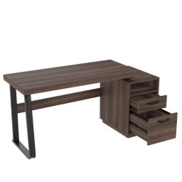 Escritorio Welltin NK000103AAD marrón 135x54 cm MDF y acero con cajones
