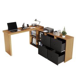 Escritorio en L Giratorio 360° Welltin N880P4180134S con Cajones y Aparador
