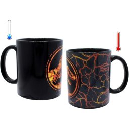 Taza Sensitiva Al Calor Logo Jurassic World Cerámica 320 Mls