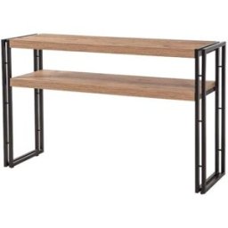 Concept Usine Consola de estilo industrial: madera y negro 140 cm