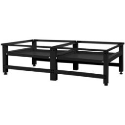ML-Design Base doble para lavadora 124 x 55 x 37 cm acero negro hasta 150 kg