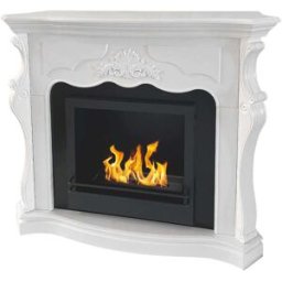 Divina Fire Chimenea de bioetanol de suelo de madera parís blanco l123xp39xh100