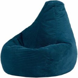 Icon Puf infantil con respaldo alto de pana azul pato