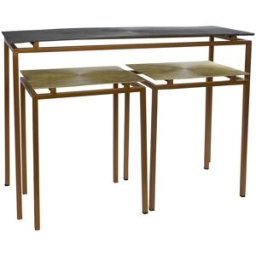 NIYLO Conjunto de 3 consolas de acero multicolor 109x37x80 cm