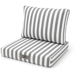 Deco Arts Cojines jardín 50x60 rayas gris claro - premium 270g