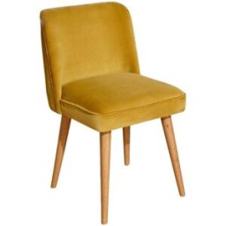 Robin des Bois Juego de 2 sillas de madera certificada fsc@ y terciopelo. Amarillo