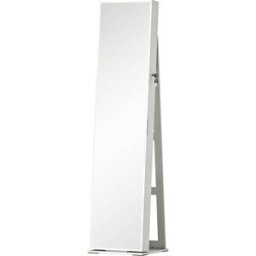 Homcom Espejo joyero 38x38x157 cm blanco y crema