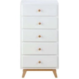 Maisons du Monde Chifonier vintage blanco con 5 cajones