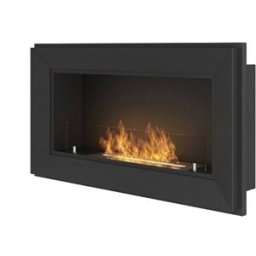SOLOLED Simplefire chimenea bioetanol empotrada negra 90 cm con cristal