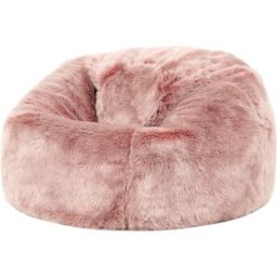 Icon Puf infantil pelo sintético rosa empolvado