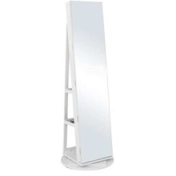 Giantex Vitrine de joyería con espejo de cuerpo entero giratorio 360°