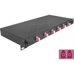 DELOCK 66999 - Caja de empalme de fibra óptica de 19", 6x LC dúplex OM4, 1RU