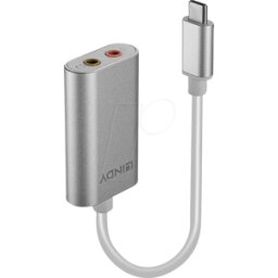 LINDY 42711 - Adaptador, conector USB-C™ -> 2 conectores jack